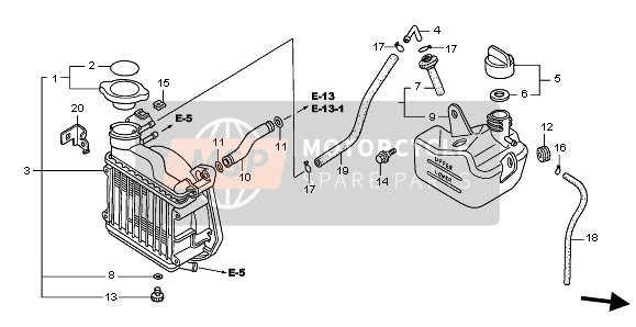 Honda NPS50 2012 RADIATOR for a 2012 Honda NPS50